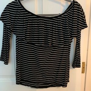 off the shoulder long sleeve shirt